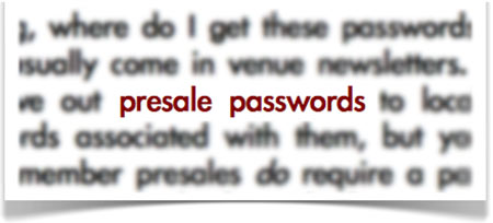 presale passwords